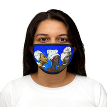 Load image into Gallery viewer, Blue and White Sisterhood Mixed-Fabric Face Mask
