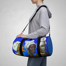 Load image into Gallery viewer, Blue and White Sisterhood Duffel Bag
