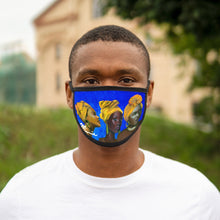 Load image into Gallery viewer, Blue and Gold Sisterhood  Mixed-Fabric Face Mask
