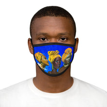 Load image into Gallery viewer, Blue and Gold Sisterhood  Mixed-Fabric Face Mask
