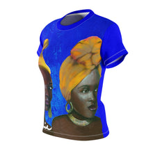 Load image into Gallery viewer, Blue and Gold Women's AOP Cut &amp; Sew Tee
