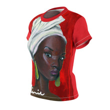 Load image into Gallery viewer, Red and White Women's AOP Cut &amp; Sew Tee
