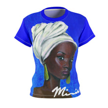 Load image into Gallery viewer, Blue and White Women's AOP Cut &amp; Sew Tee
