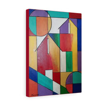 Load image into Gallery viewer, abstract painting, colorful  abstract  art, abstract house,  canvas  print, abbstract  wall art, abstract
