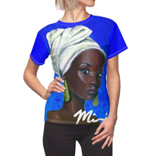 Load image into Gallery viewer, Blue and White Women's AOP Cut &amp; Sew Tee
