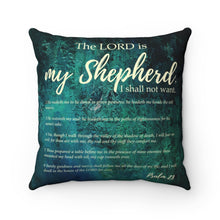 Load image into Gallery viewer, Psalm 23 Blue Mountain Abstract  Spun Polyester Square Pillow
