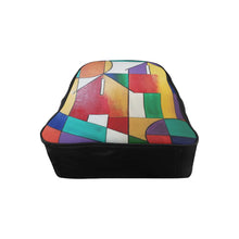 Load image into Gallery viewer, colorful backpack, abbstract backpack, abstract house backpack
