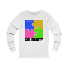 Load image into Gallery viewer, Blue and Gold SisterhoodSolidarity  Unisex Jersey Long Sleeve Tee
