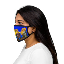 Load image into Gallery viewer, Blue and Gold Sisterhood  Mixed-Fabric Face Mask
