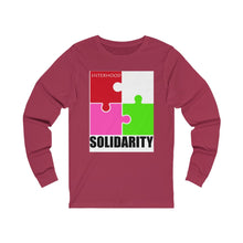 Load image into Gallery viewer, Red and White Sisterhood  Solidarity Unisex Jersey Long Sleeve Tee
