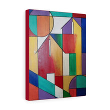 Load image into Gallery viewer, abstract painting, colorful  abstract  art, abstract house,  canvas  print, abbstract  wall art, abstract  home decr
