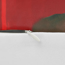 Load image into Gallery viewer, Red and White Spun Polyester Lumbar Pillow
